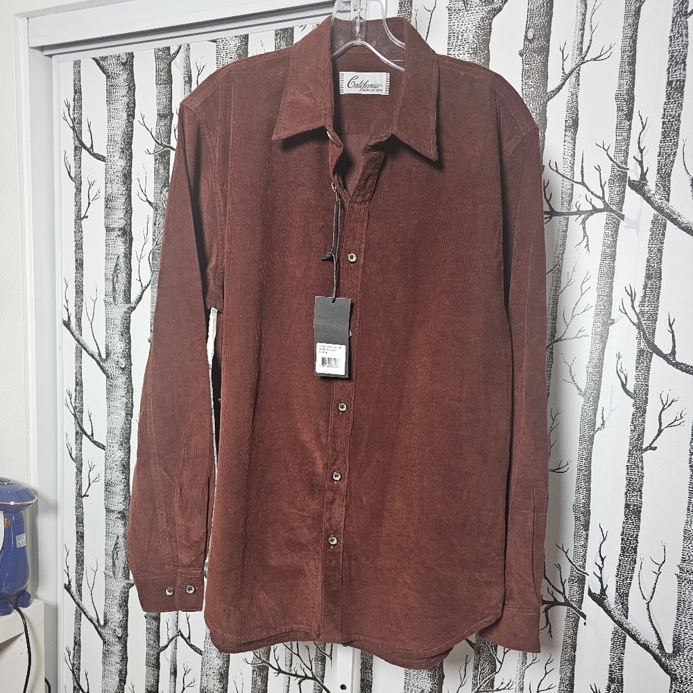 California Shirt Co. Courduroy Long Sleeve Button Down Shirt NWT - Medium